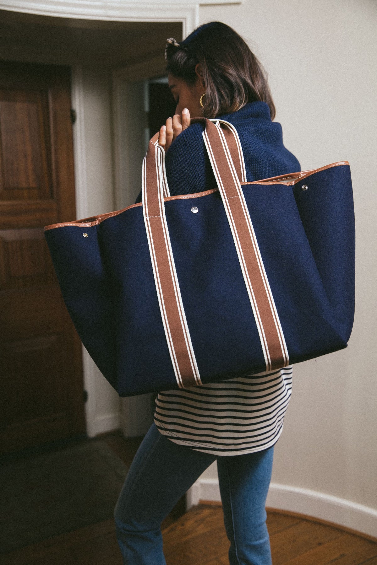 Rue de Verneuil Traversee L Flannel Cruise Tote